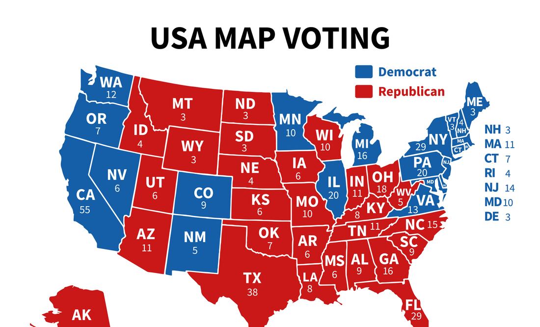 Mapa electoral. iStock/ Olga Kurbatova