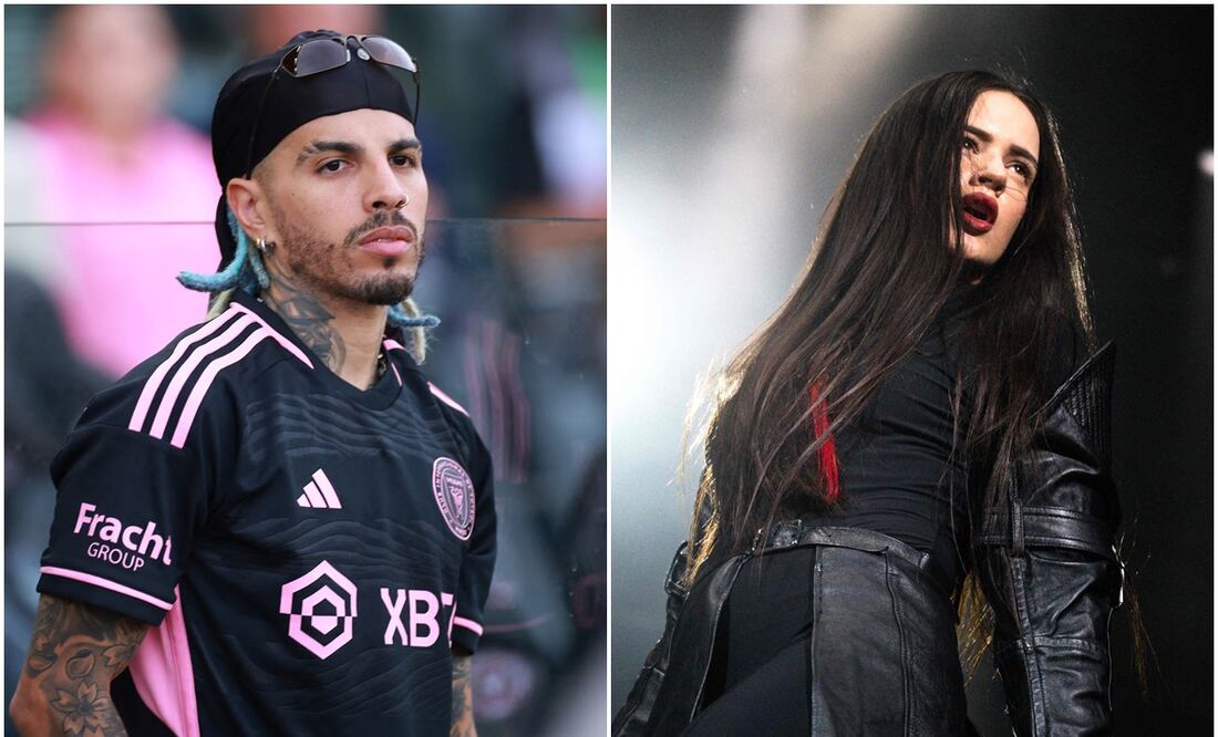 Rauw Alejandro llevó la playera del Inter de Miami tras su ruptura con Rosalía. Fotos: AFP
