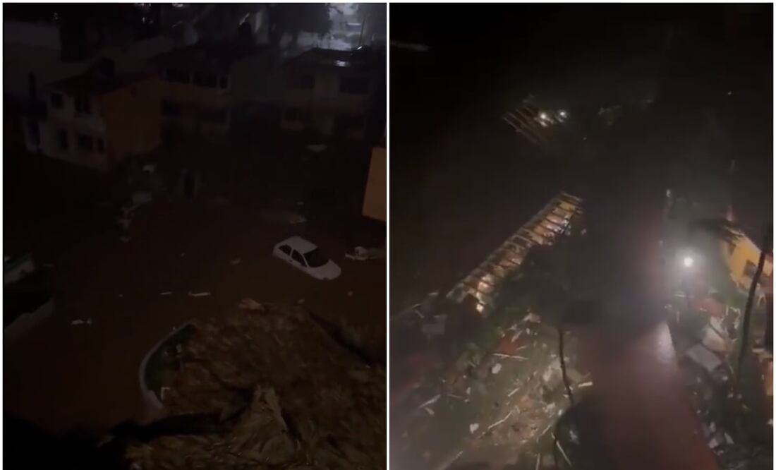 Huéspedes capturan momento en que Otis golpea Acapulco; inundaciones y destrozos. Fotos tomada de videos de Twitter