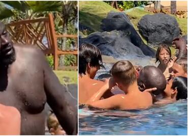 Niños ‘rescatan’ a la leyenda de la NBA, Shaquille O’Neal, de ahogarse en atracción de Hawái