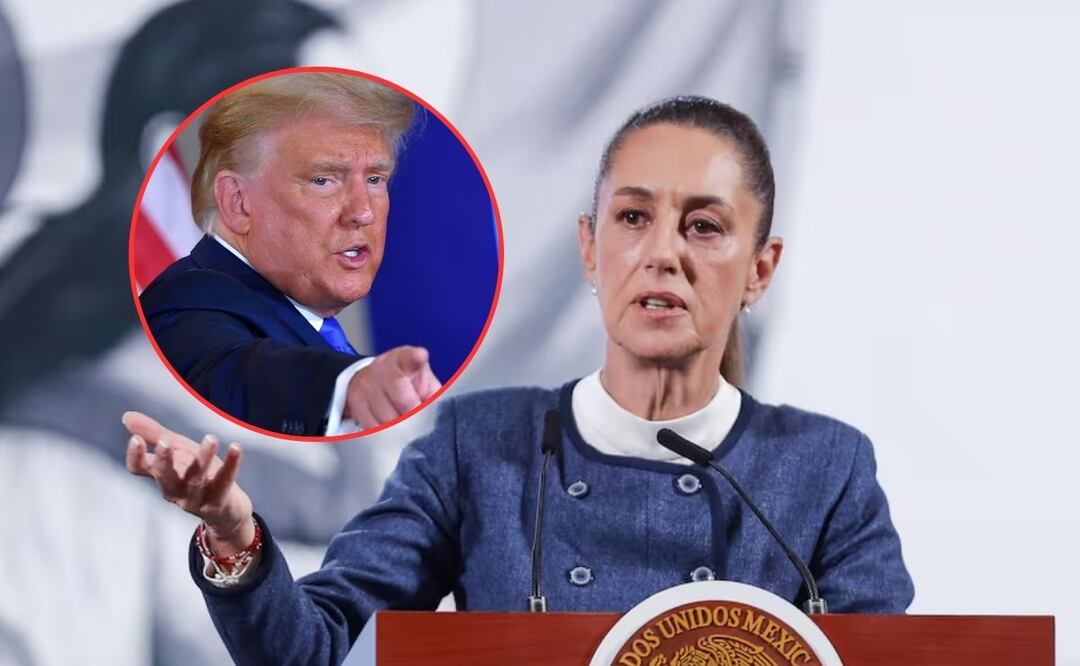 Claudia Sheinbaum responde con cautela a nuevos aranceles de Trump sobre el cobre. Fotos:  EFE/ Isaac Esquivel // AFP