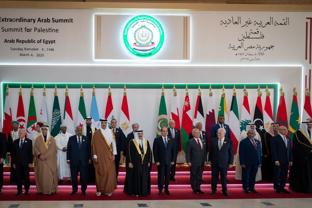 Líderes árabes respaldan plan egipcio sobre Gaza, una alternativa a la 'Riviera de Trump'. EFE/EPA/ROYAL HASHEMITE COURT HANDOUT