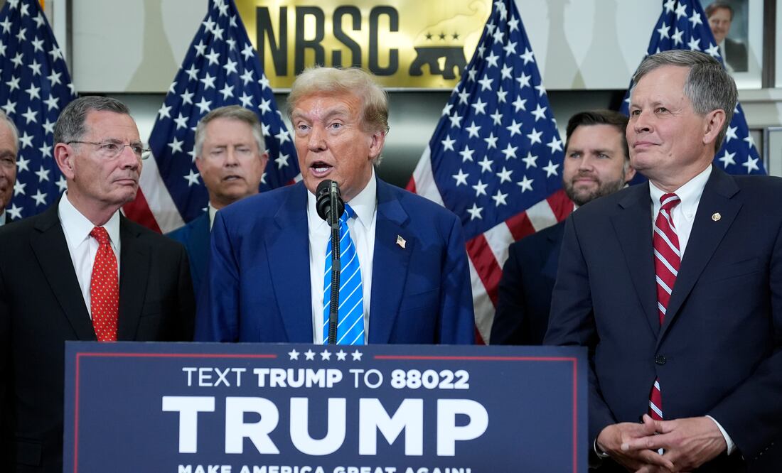 No solo Biden, a sus 78 años Trump muestra signos de envejecimiento (AP Photo/Evan Vucci)