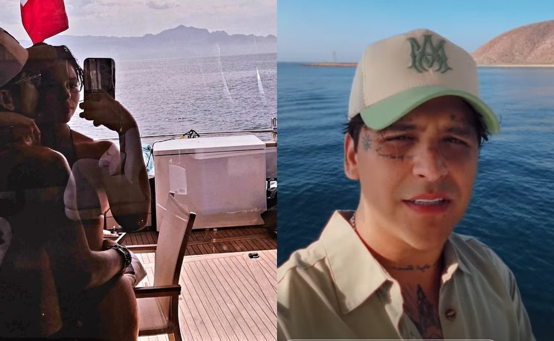 Ángela Aguilar posa en traje de baño junto a Nodal en su luna de miel; “contigo comencé a vivir”. Foto: Captura Instagram