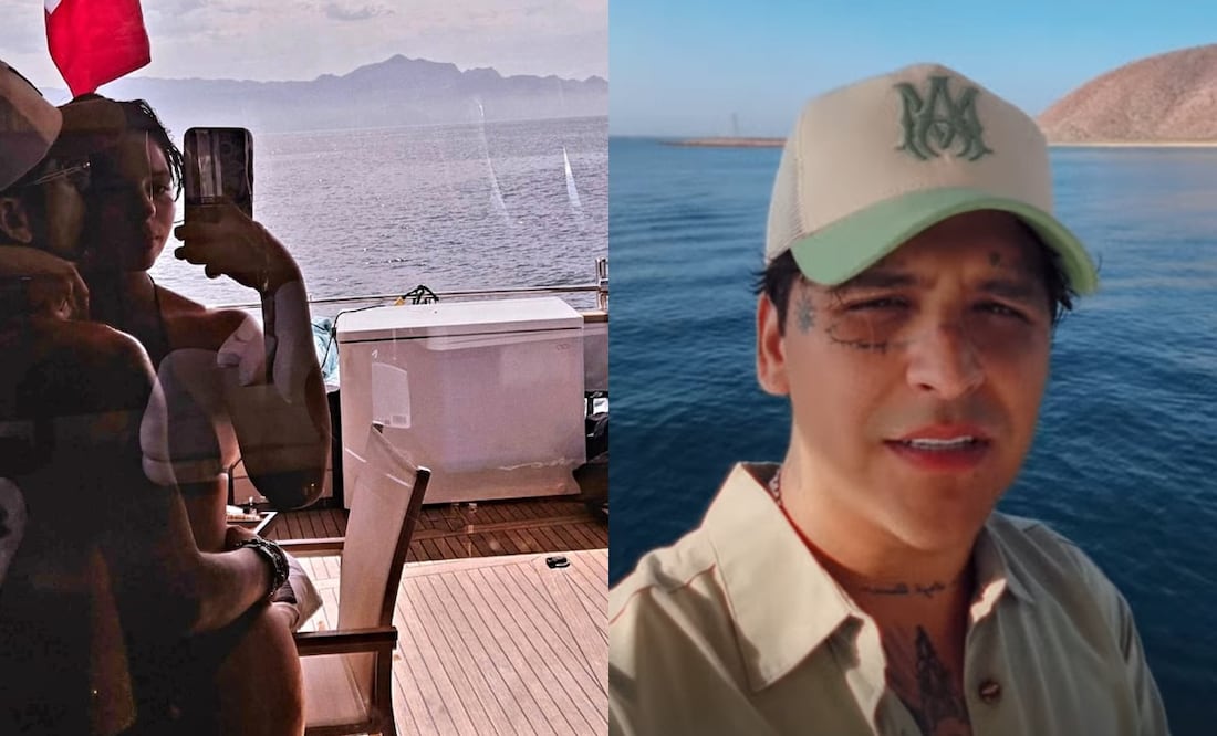 Ángela Aguilar posa en traje de baño junto a Nodal en su luna de miel; “contigo comencé a vivir”. Foto: Captura Instagram