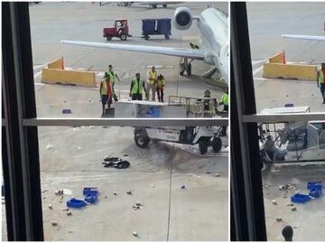 Video. Carrito de comida se sale de control en pista de aeropuerto de Chicago