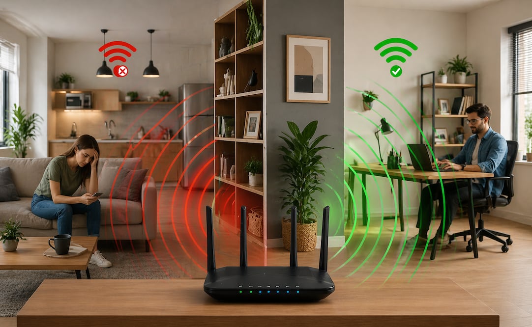 No pongas el router aquí: El lugar de tu casa que bloquea la señal de Wi-Fi y cómo solucionarlo. Foto: IA