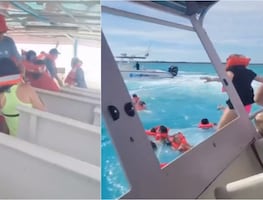 Video. Embarcación se hunde en las Bahamas con más de 100 pasajeros