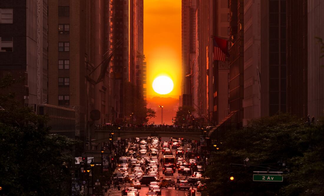 El 'Manhattanhenge' en Nueva York. Foto: iStock