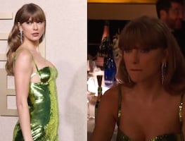Video: Así reaccionó Taylor Swift al chiste sobre su relación con Travis Kelce en los Golden Globes 2024