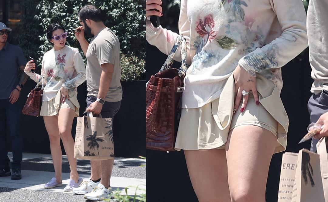 Ángela Aguilar presume piernas tonificadas y lujoso “anillo de compromiso” en Los Ángeles; ¿se acerca la boda? Foto: Backgrid/The Grosby Group