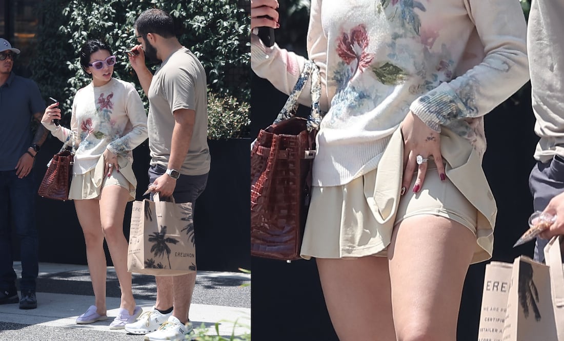 Ángela Aguilar presume piernas tonificadas y lujoso “anillo de compromiso” en Los Ángeles; ¿se acerca la boda? Foto: Backgrid/The Grosby Group