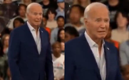 Joe Biden se vuelve a quedar “congelado”, ahora durante discurso de Jill Biden. VIDEO
