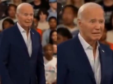 Joe Biden se vuelve a quedar “congelado”, ahora durante discurso de Jill Biden. VIDEO