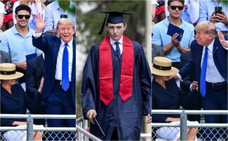 Trump asiste a la graduación de su hijo Barron en medio de su juicio en NY. FOTOS