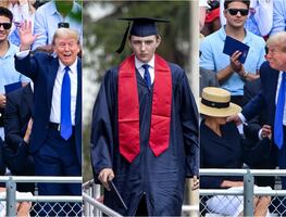 Trump asiste a la graduación de su hijo Barron en medio de su juicio en NY. FOTOS