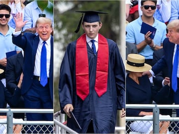 Trump asiste a la graduación de su hijo Barron en medio de su juicio en NY. FOTOS