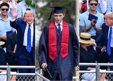 Trump asiste a la graduación de su hijo Barron en medio de su juicio en NY. FOTOS