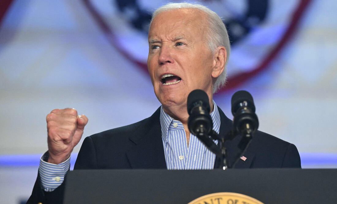 Biden dice que solo abandonará la contienda electoral si se lo pide "el Todopoderoso". Foto: SAUL LOEB / AFP