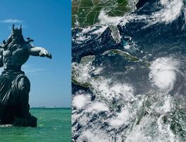 Yucatecos llaman a “destruir” estatua de Poseidón por “enfurecer” a Chaac