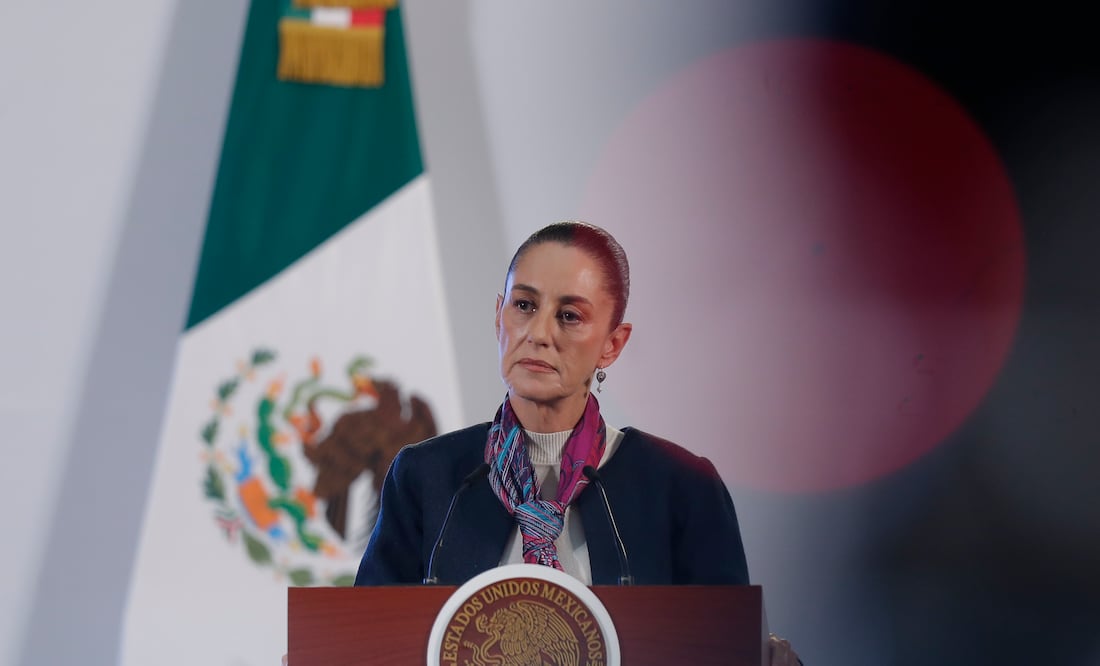 Claudia Sheinbaum afirma que el T-MEC es la única forma de enfrentar a China. EFE/ Isaac Esquivel