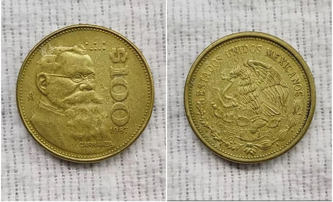 Moneda de $100 pesos de Venustiano Carranza; valor. Foto: Captura / MercadoLibre