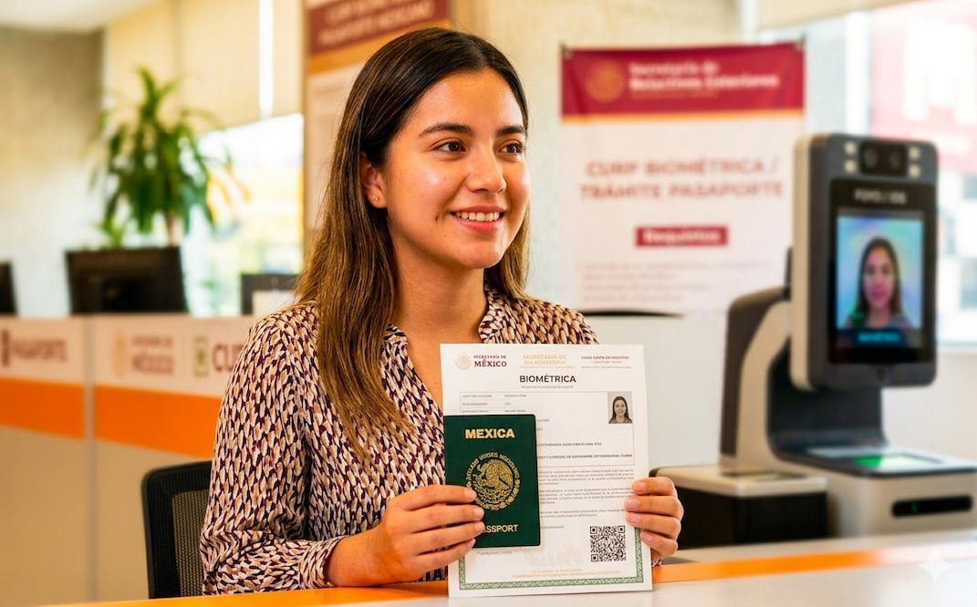 CURP biométrica y pasaporte mexicano. Foto: IA Gemini