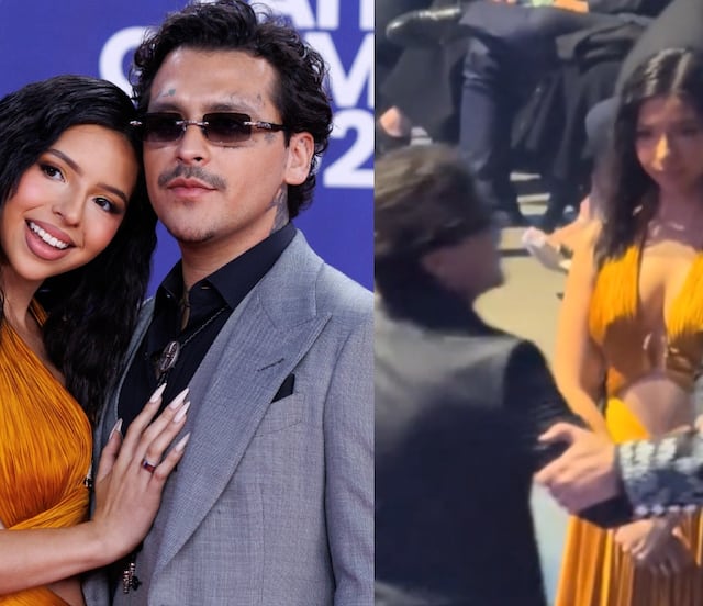 ¿Se enojó? Circula video de Ángela Aguilar ‘molesta’ luego de que Nodal no la mencionara en su discurso de los Latin Grammys