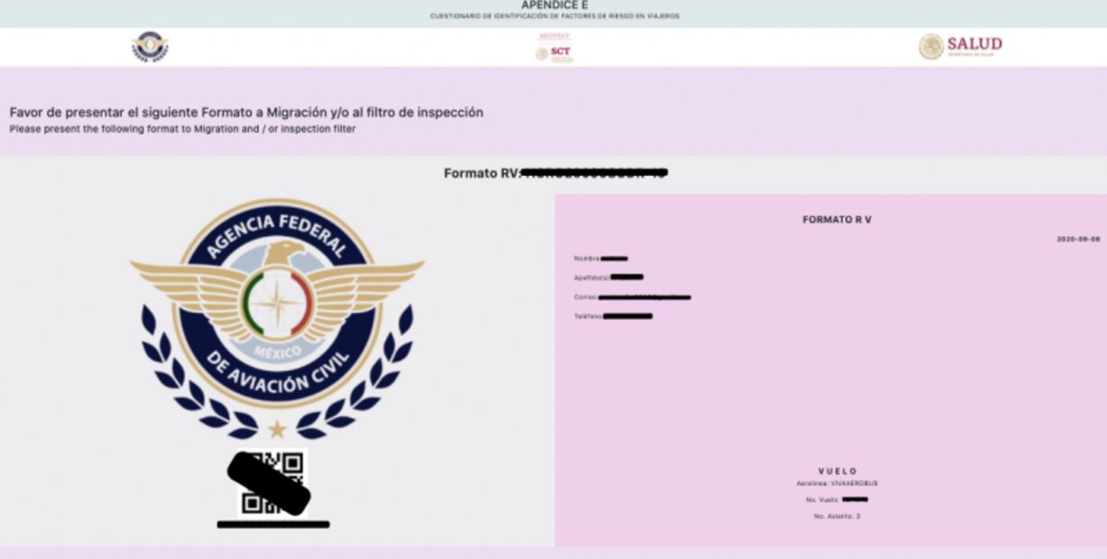 Covid-19: El formulario para llenar al viajar en avión desde México