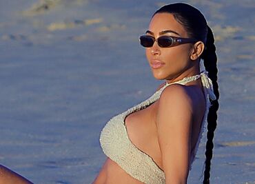 Kim Kardashian presume cinturita con bikini en las Bahamas