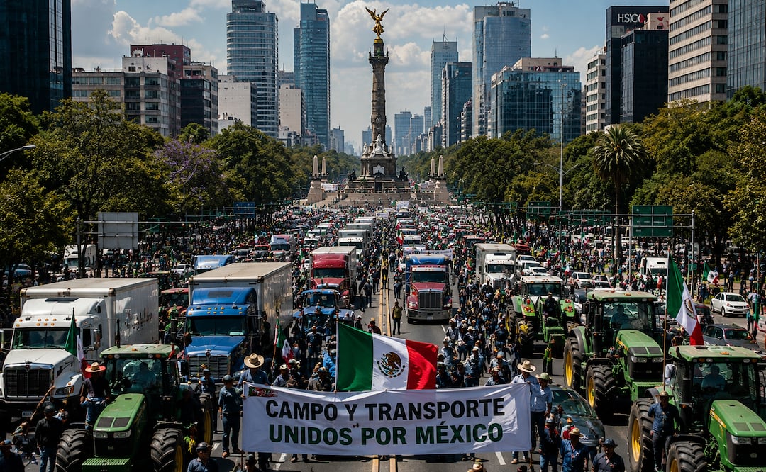 ¡Alerta! Agricultores se unen a transportistas y amenazan con paralizar la CDMX este miércoles 20 de mayo. Foto: IA