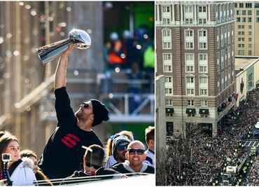 Miles de personas celebran el Super Bowl de los Patriots en Boston