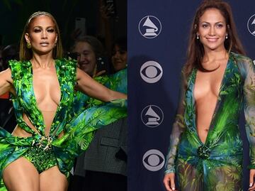 Jennifer Lopez revive su icónico vestido verde Versace en Milán