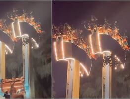 Pasajeros viven una pesadilla cuando juego mecánico los deja 30 minutos de cabeza