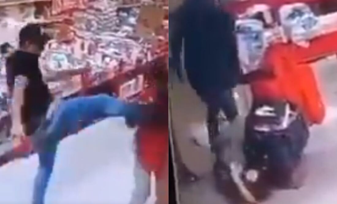 Dos mujeres y un hombre golpean y patean la cara de trabajadoras de Tiendas 3B | Imágenes: Video 'X' @soyluisgabriel1