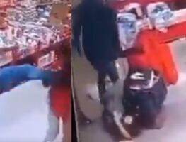 Dos mujeres y un hombre golpean y patean la cara de trabajadoras de Tiendas 3B