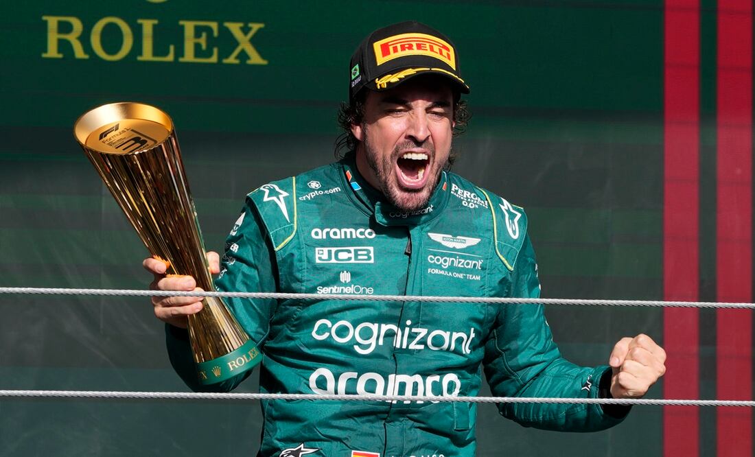 Rebasar a Checo Pérez en Brasil ha sido “lo mejor” que ha hecho Fernando Alonso en la temporada. Foto: AP