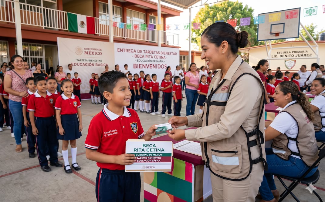 ¡Que no se te pase! Las escuelas que reciben la tarjeta de la Beca Rita Cetina hoy lunes 18 de mayo. Foto: IA