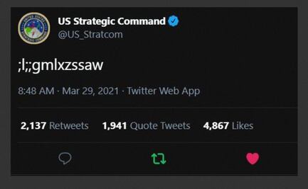 Niño tuitea desde la cuenta del comando de armas nucleares de EU