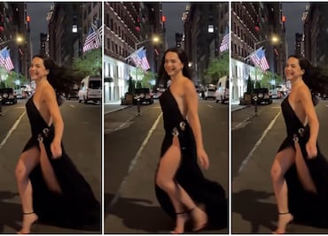 Ángela Mármol, la tiktoker que cautivó a Tom Cruise, se luce en NY con vestido de raja