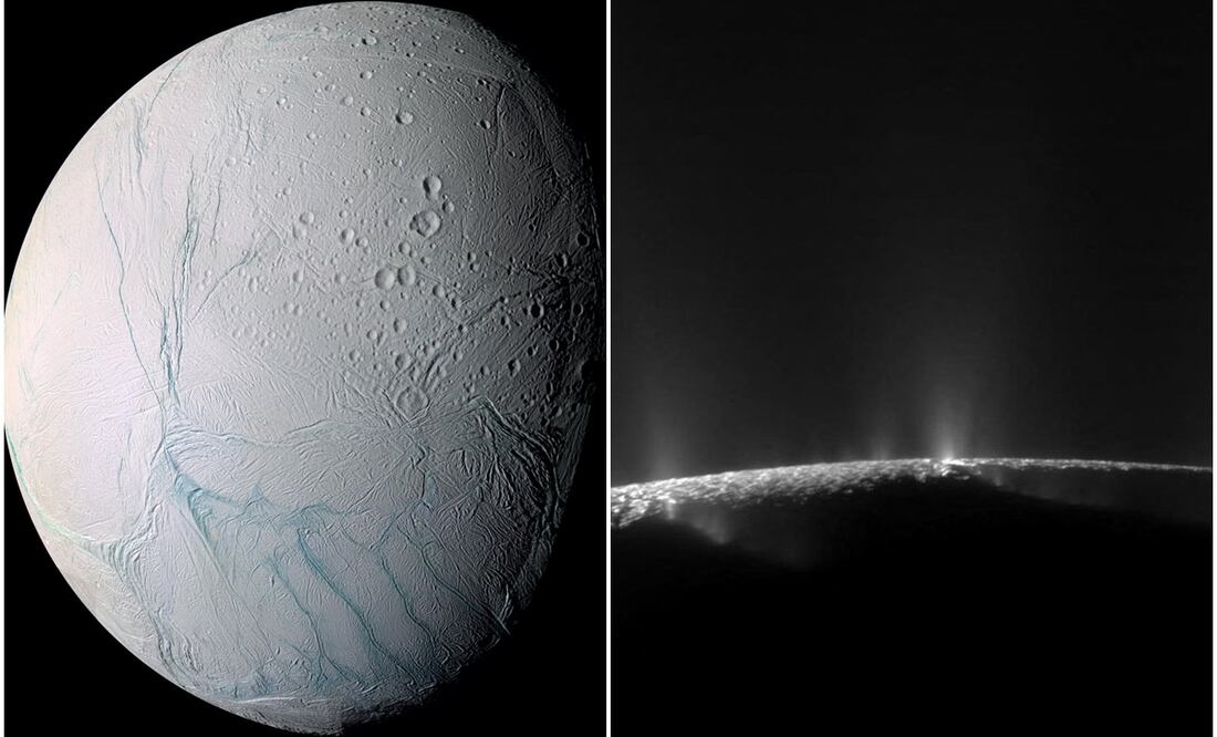 Hallan fósforo, un componente clave para la vida, en el océano debajo de la superficie helada de Encélado, una de las lunas del planeta Saturno. Fotos AFP