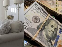 Mujer encuentra $36 mil dólares escondidos en su sofá de segunda mano