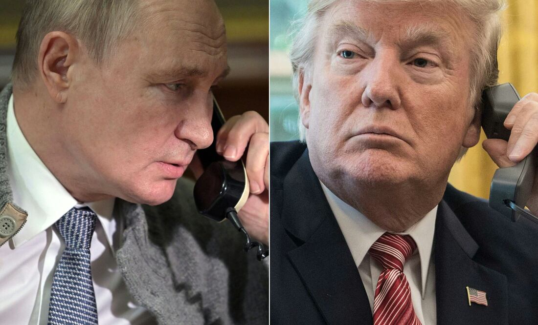 Trump da ultimátum a Putin: “Tiene 10 días para terminar la guerra en Ucrania o habrá sanciones” (Photo by Alexey NIKOLSKY and NICHOLAS KAMM / various sources / AFP)