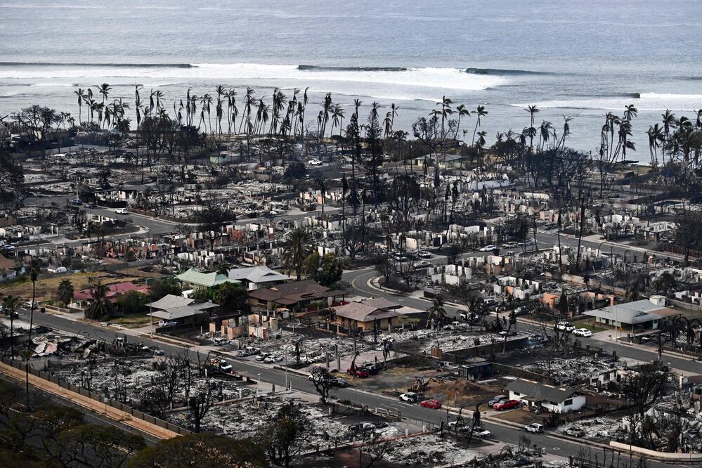 Destrucción en Maui, Hawai, por incendios . (Photo by Patrick T. Fallon / AFP)
