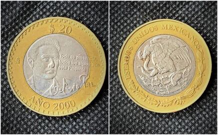 Así es la moneda conmemorativa de $20 pesos de Octavio Paz que vale $500,000 pesos