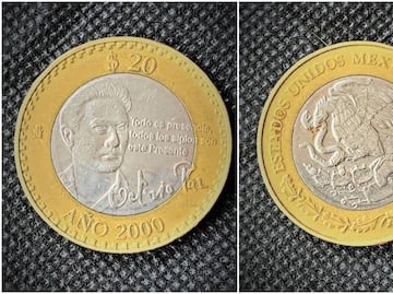 Así es la moneda conmemorativa de $20 pesos de Octavio Paz que vale $500,000 pesos
