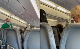 Pasajeros aplauden a azafata por expulsar a mujer sin cubrebocas