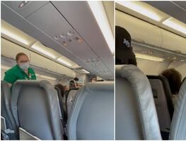 Pasajeros aplauden a azafata por expulsar a mujer sin cubrebocas