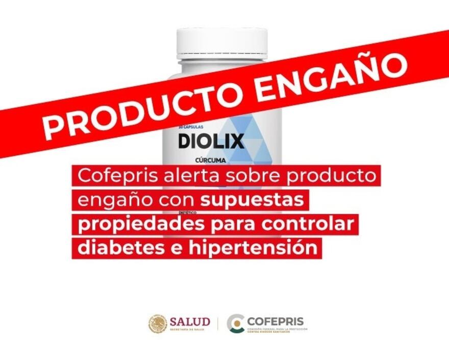 Cofepris alerta por suplemento que supuestamente estabiliza la glucosa y la presión arterial. Foto @COFEPRIS
