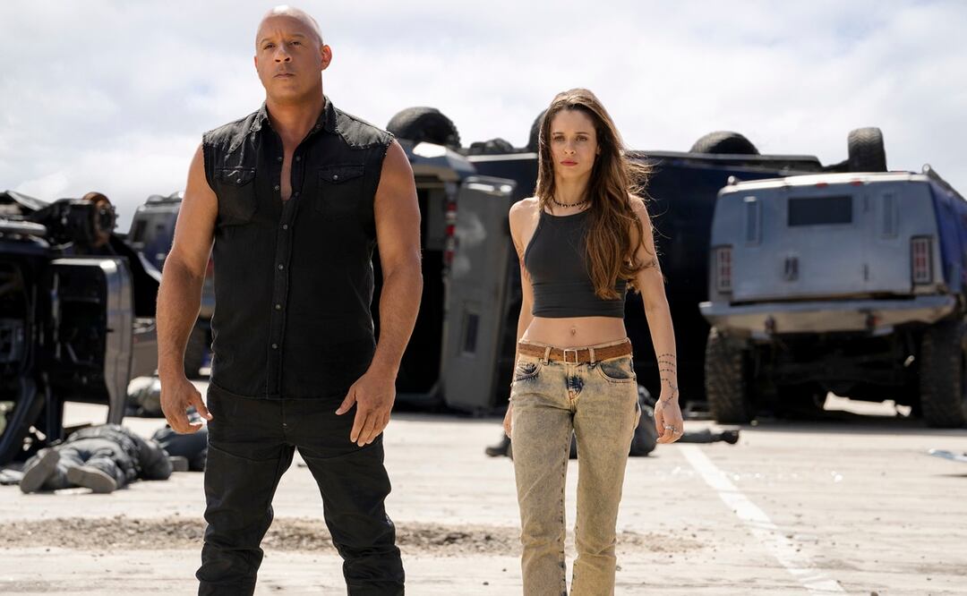 Vin Diesel, izquierda, y Daniela Melchior en una escena de "Fast X". Foto: Peter Mountain/Universal Pictures vía AP